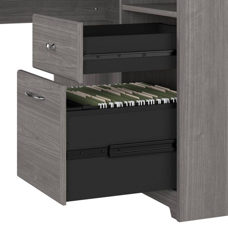 Cabot 60W L Shaped Computer Desk with Hutch Modern Gray - Bush Furniture