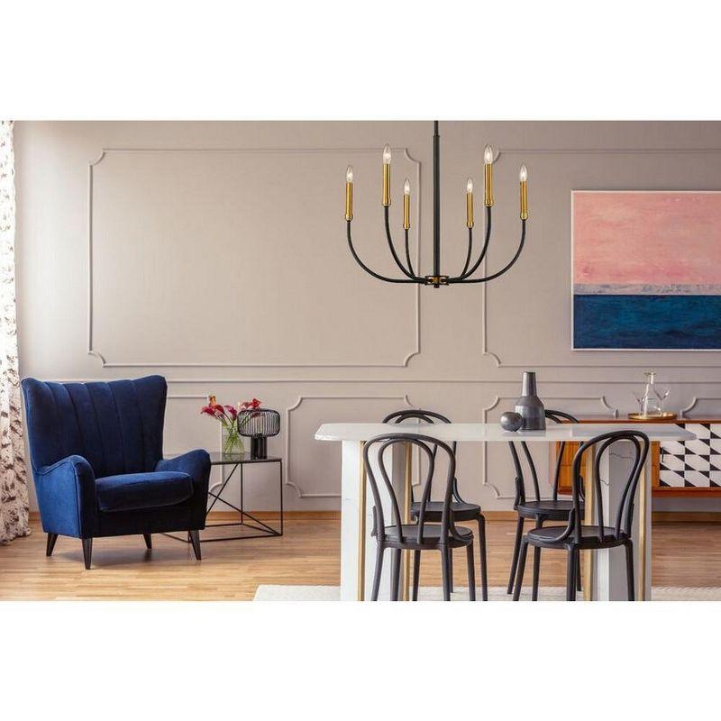 Z-Lite Haylie 6 - Light Chandelier in  Matte Black/Olde Brass