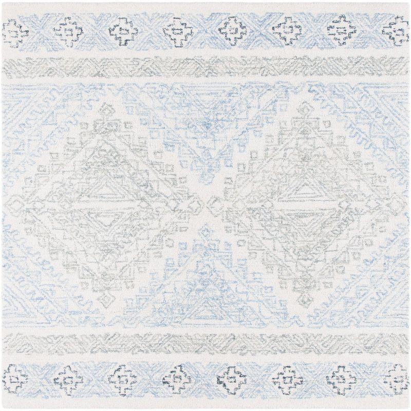 Micro-Loop MLP206 Hand Tufted Indoor Area Rug - Ivory/Grey - 5'x5' - Safavieh