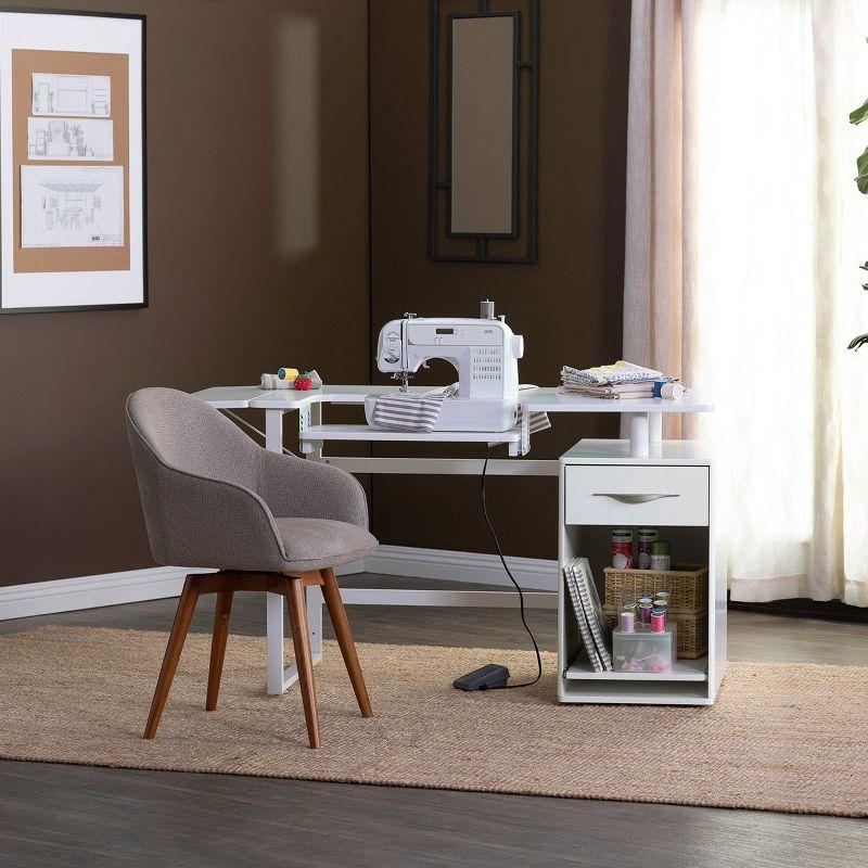 56.75'' x 23.75'' Sewing Table with Sewing Machine Platform