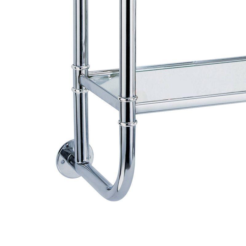 Organize It All Two Tier Bath Shelf Chrome : Microfiber, Machine Washable, Non-Slip Backing