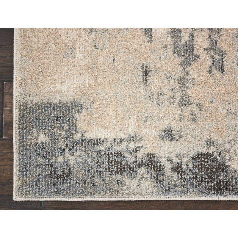 Nourison Maxell Transitional Abstract Area Rug Ivory/Grey 2'2" x 7'6"