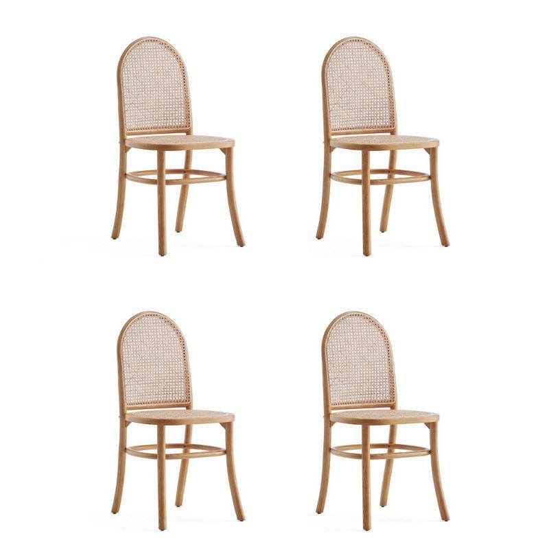 Set of 4 Paragon Dining Chairs Natural/Cane - Manhattan Comfort