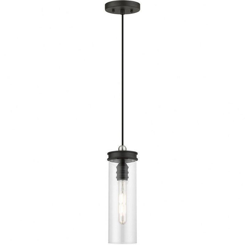 Livex Lighting Devoe 1 - Light Pendant in  Black/Brushed Nickel