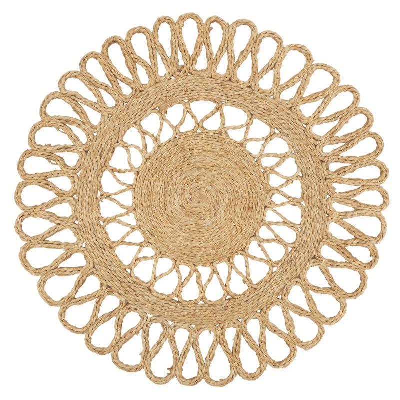 Natural Loopy Jute Round Table Placemats, Set of 4