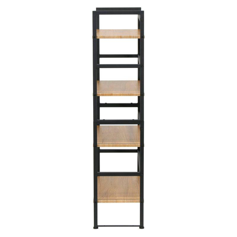 47.5" 4 Shelf or 2 Shelf Stackable Bookshelf Graphite Black/Ashwood - Calico Designs: Modern Metal Frame, Novelty Design