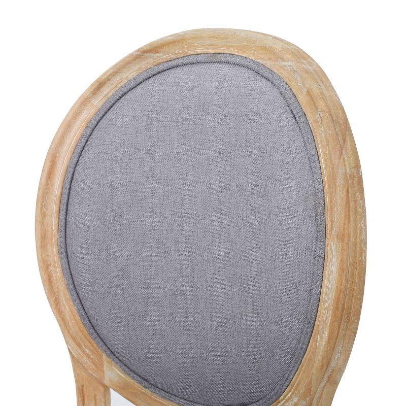 Set of 2 Phinnaeus Dining Chair Gray - Christopher Knight Home: French Country, Upholstered, Rubberwood