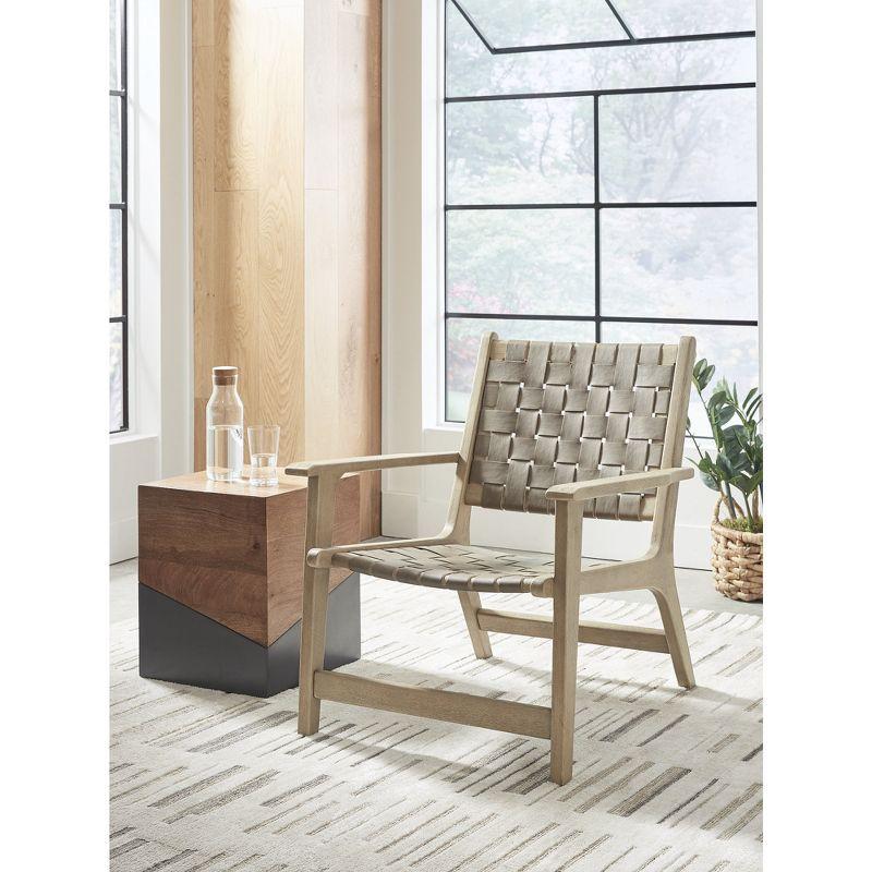 Signature Design by Ashley Jameset Leather Weave Accent Chair, Taupe