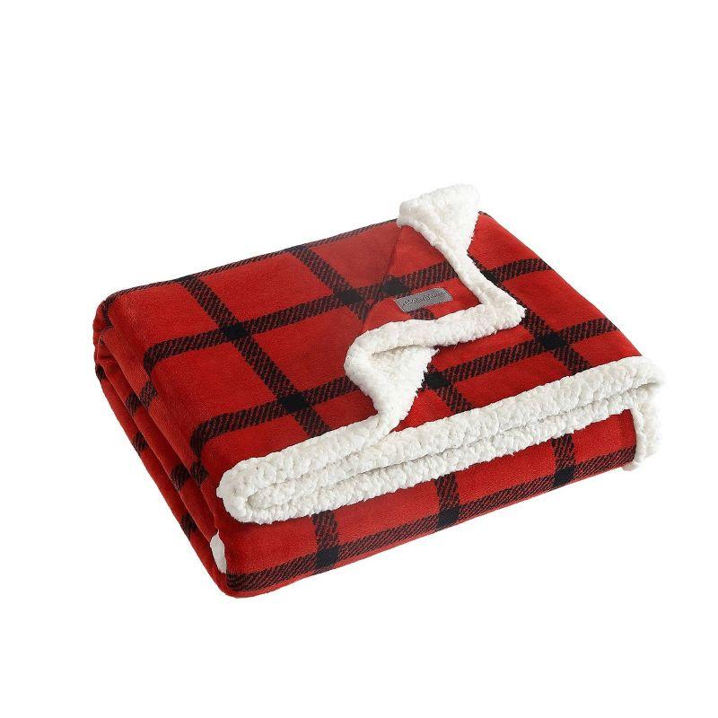 Eddie Bauer Printed Plush Fleece/Sherpa Throw Blankets