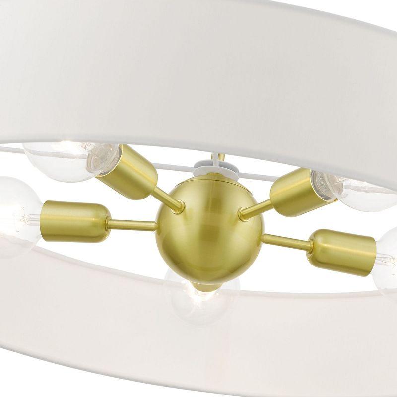 Livex Lighting Venlo 5 - Light Pendant in  Satin Brass/Shiny White