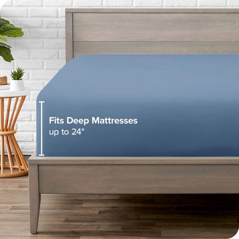 Bare Home 24" Extra Deep Pocket Microfiber Fitted Sheet