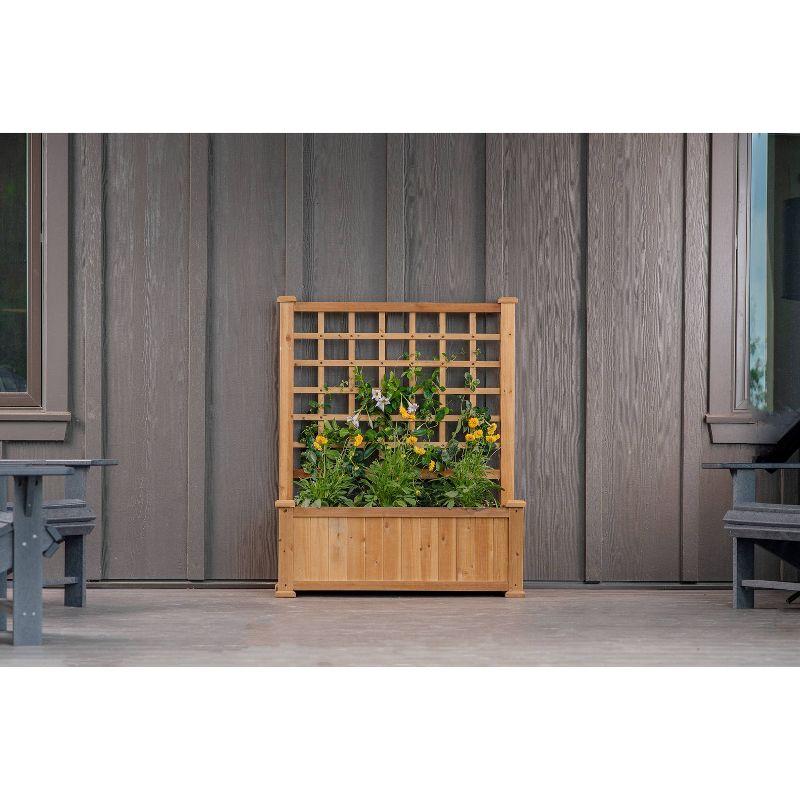 Rosewood 46.75'' H x 38.13'' Wood Planter with Trellis