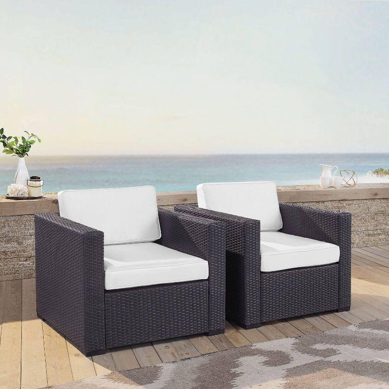 Biscayne 2pk Outdoor Wicker Chairs - White - Crosley