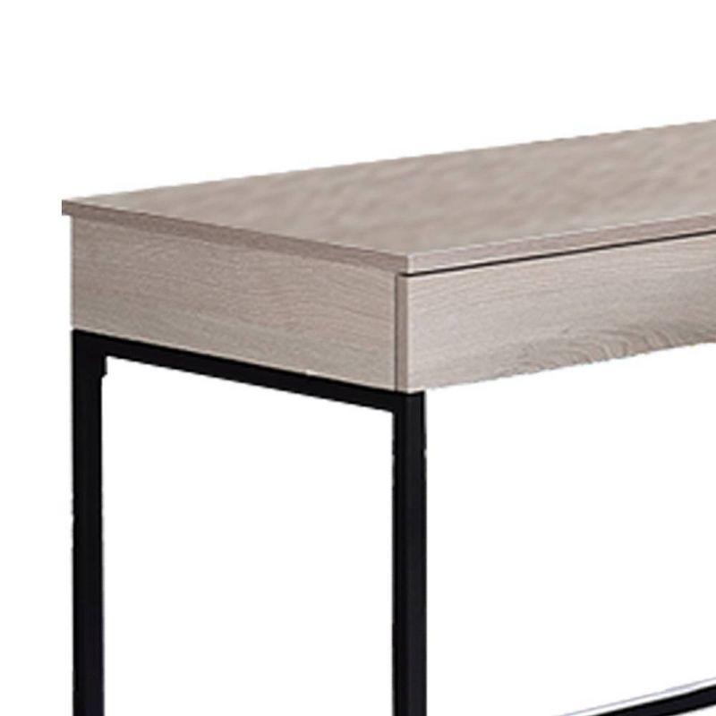 Contemporary Black 45.5" Wood Desk with Pull-Out Drawer