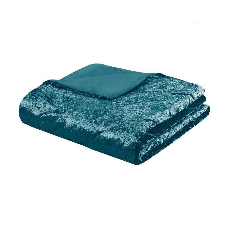 Felicia Crushed Velvet Quilted Duvet Set with Throw Pillow