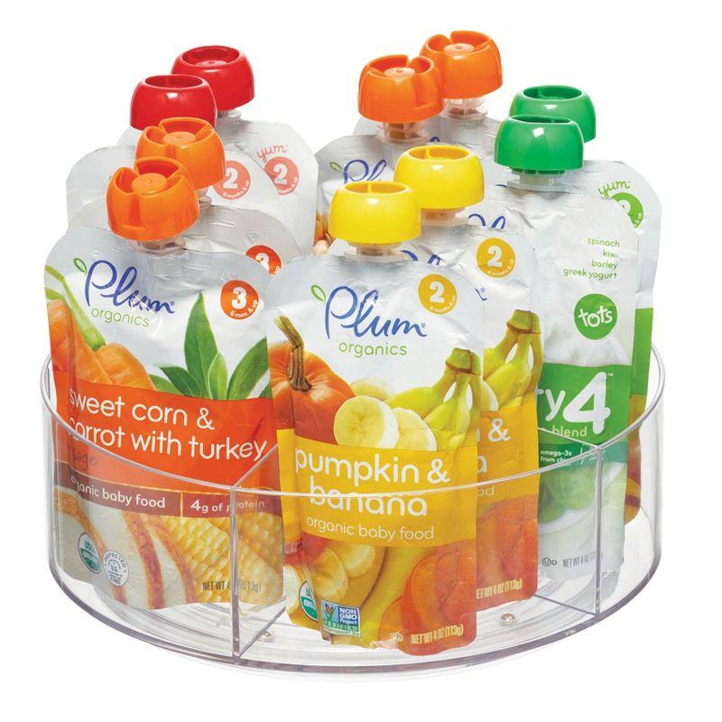 iDesign iDesign Cabinet Binz 9" Divided Rotating Turntable Tea Packet Organizer, Clear