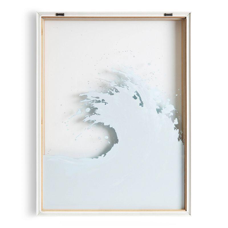 Blake Waves Coastal Framed Glass Art, 18x24 Natural