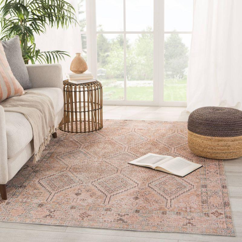 5'x7'6" Marquesa Trellis Area Rug Light Pink/Blue - Jaipur Living: Vintage Loomed Medium Pile for Living Room