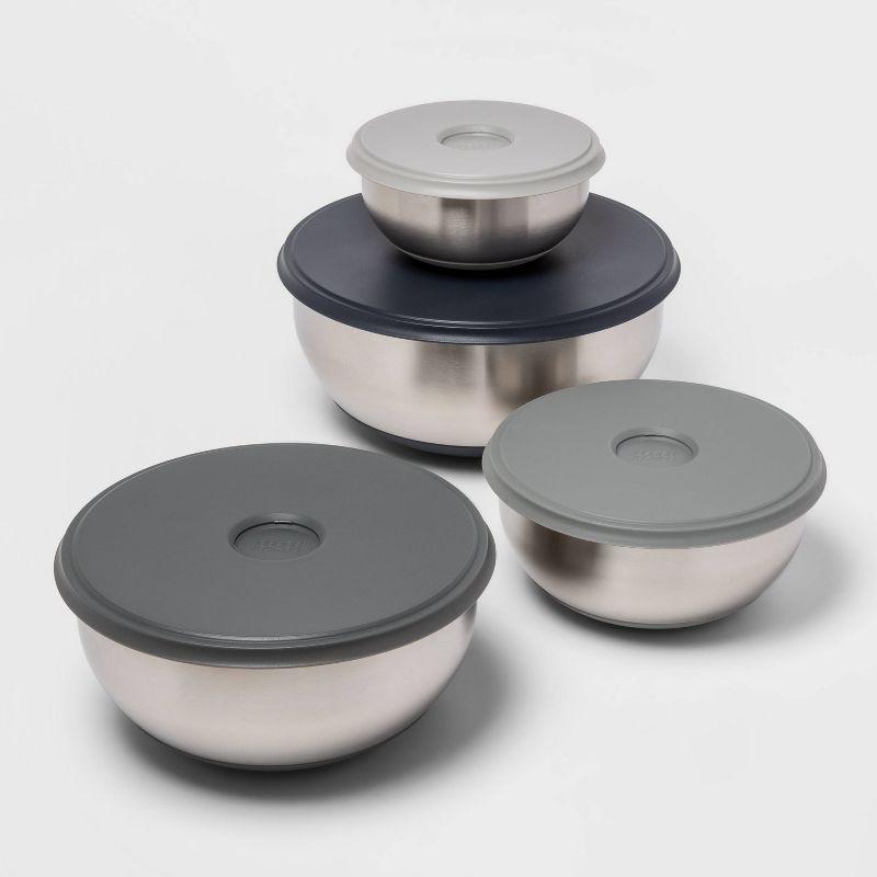 Stainless Steel Nesting Prep & Store Bowl Set with Lids