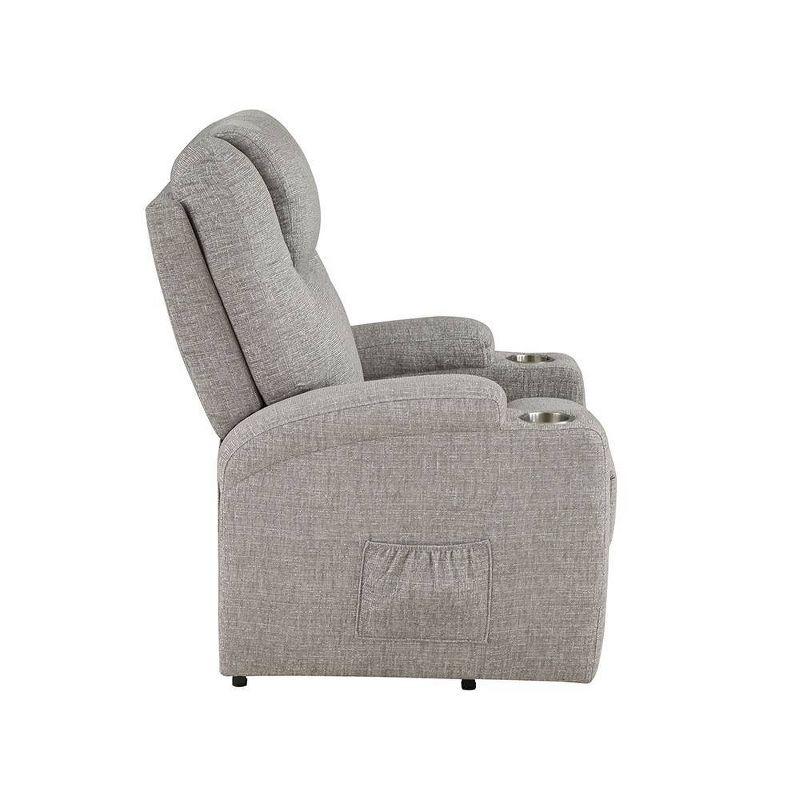 Acme Furniture Evander Reclining Sofa Light Gray Chenille