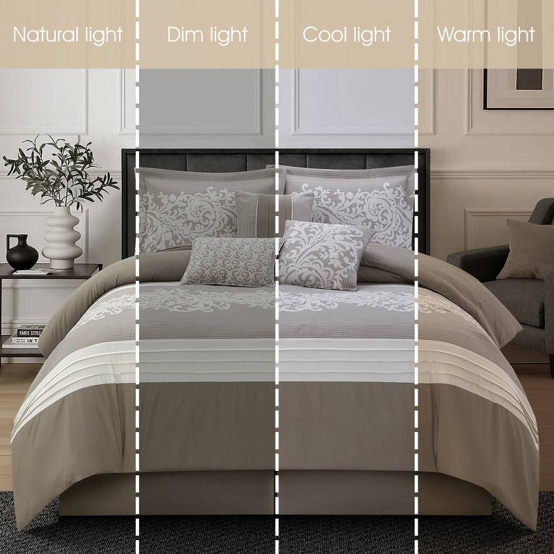 Nanshing 7pc California King Margret Comforter Set Gray