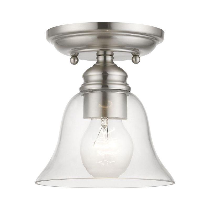 Livex Lighting Moreland 1 - Light Semi-Flush Mount in  Brushed Nickel