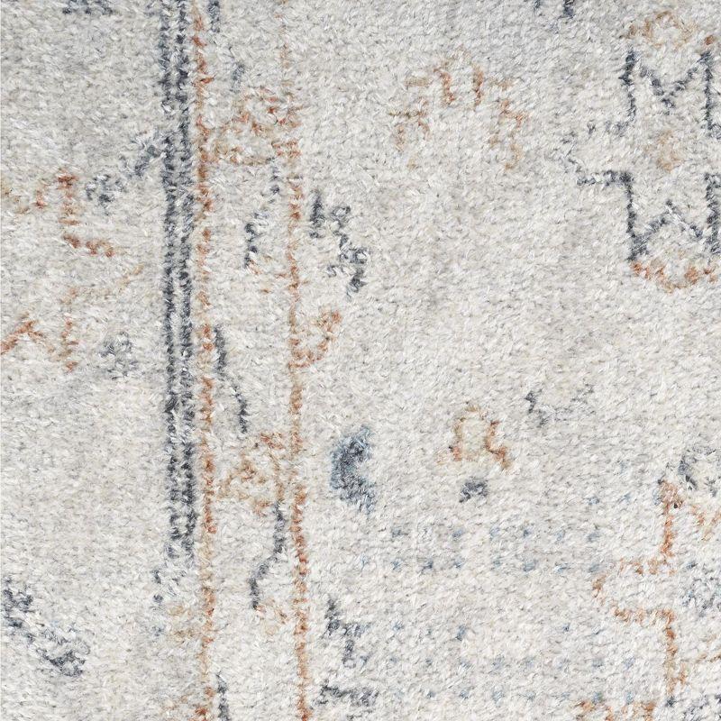 Nourison Astra Machine Washable Vintage Persian Indoor Bathroom, Kitchen Runner Rug Light Blue 2'2" x 10'
