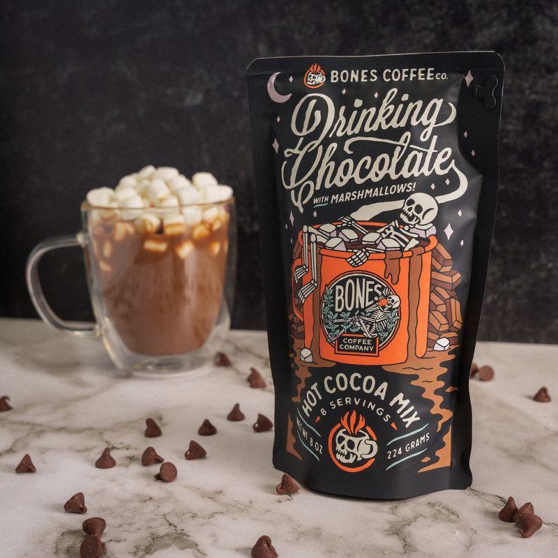 Bones Coffee Company Hot Chocolate Mix – Dairy Free Hot Cocoa with Natural Cane Sugar & Cacao Powder Drinking Chocolate with Mini Marshmallows