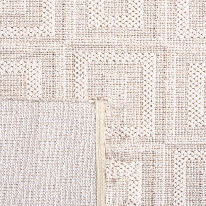 Ivory Geometric Flat Woven Synthetic Area Rug