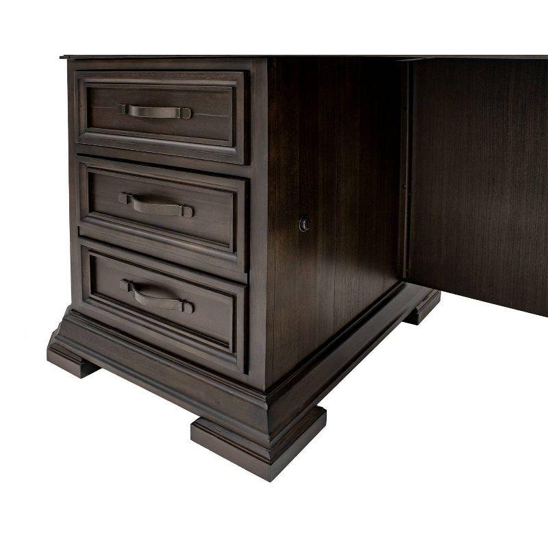 Sonoma Double Pedestal Desk Brown - Martin Furniture: Antique Bronze Hardware, Wood Veneer, No Assembly Required