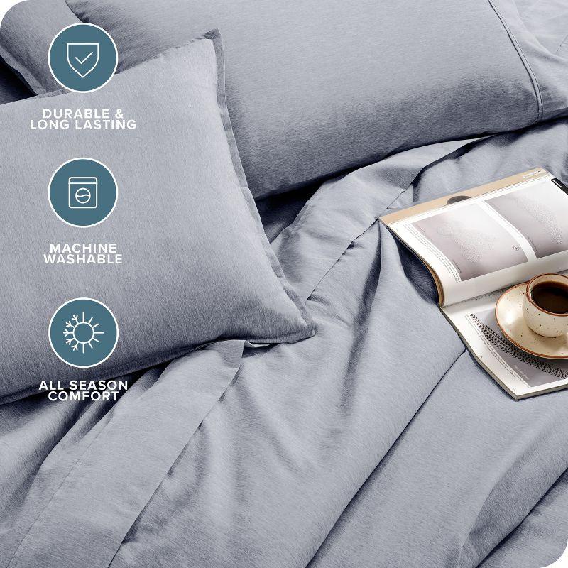 California King Double Brushed Bed in a Bag Heather Midnight Blue by Bare Home
