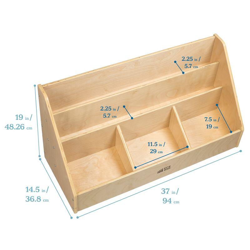 ECR4Kids ECR4Kids 5-Compartment Easy to Reach Book Display, Classroom Storage, Natural