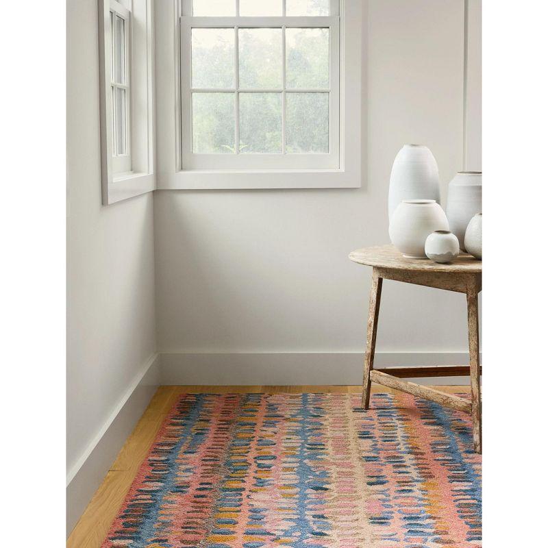 Paint Chip Coral Hand Micro Hooked Wool Rug
