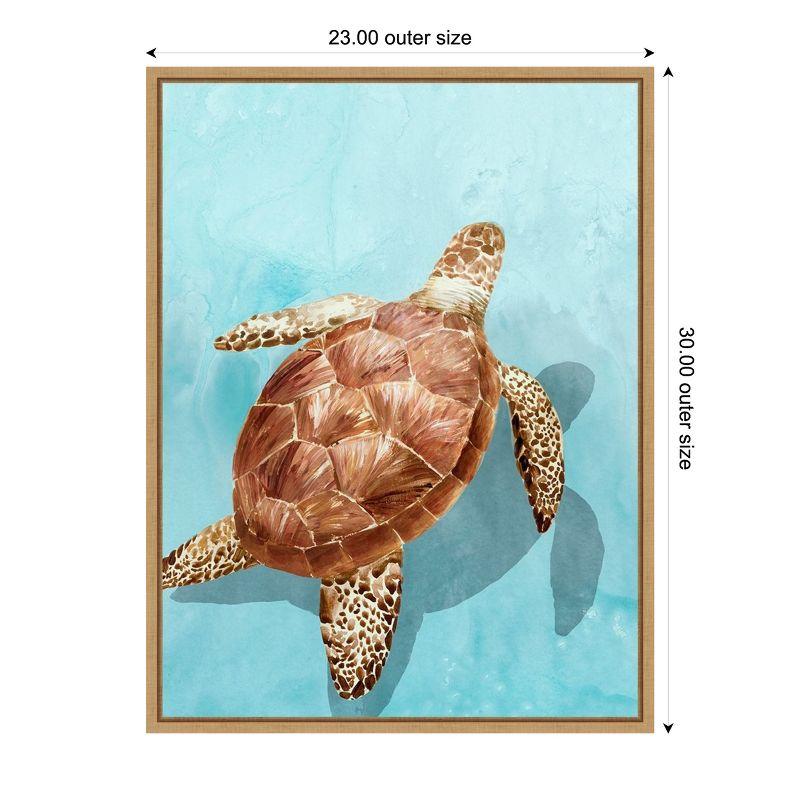 Ocean Deep Turtle Canvas Wall Art Print in Cool Tones