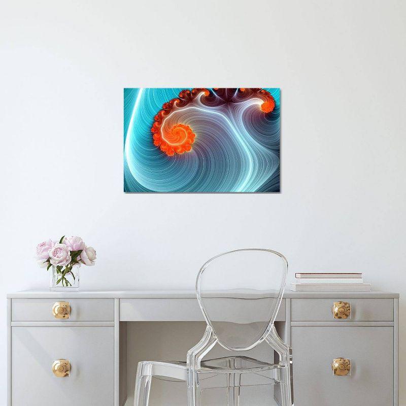 12" x 18" x 1.5" Blue Lagoon by Unknown Artist Unframed Wall Canvas - iCanvas: Modern Style Digital Abstract Art