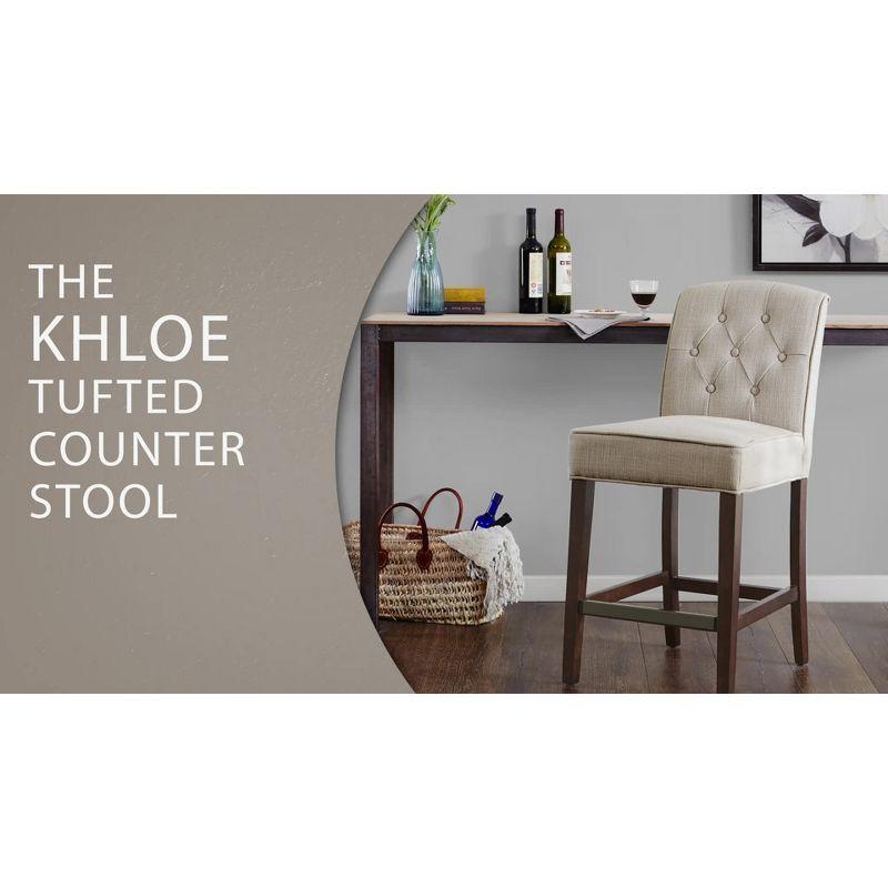 Khloe Tufted Counter Height Barstool Light Gray - Madison Park