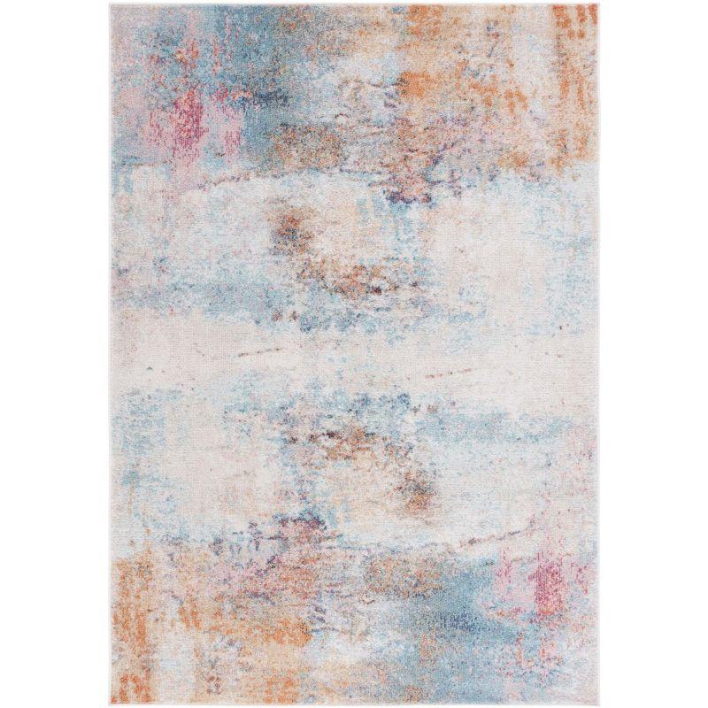 Phoenix PHX506 Power Loomed Area Rug - Aqua/Gold Rose - 5'5"x7'7" - Safavieh.