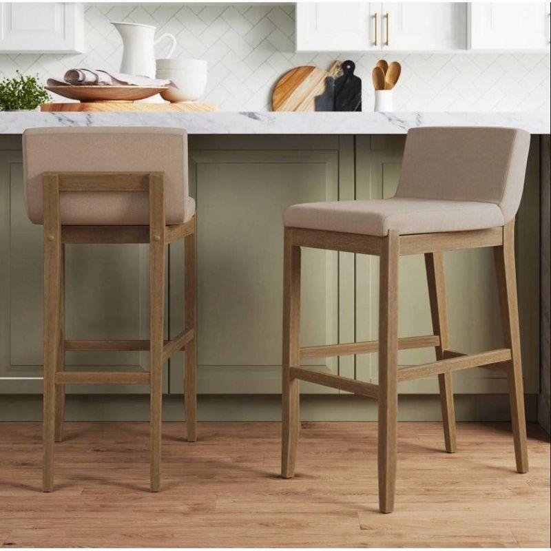 Nathan James Upholstered Wooden Stool