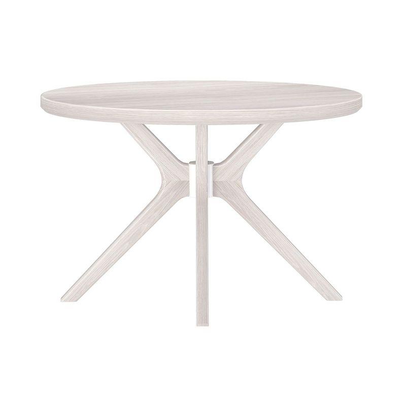 Plank+Beam Verso Round Dining Table, 47" Solid Wood Kitchen & Dining Room Table, White Sand