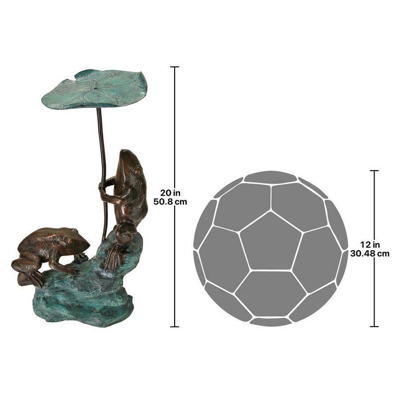 Design Toscano Lily Pad Umbrella Frogs Garden Statue
