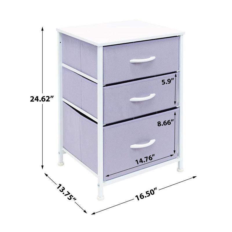 Sorbus Sorbus 3 Drawers Nightstand with Steel Frame, Wood Top & Fabric Bins