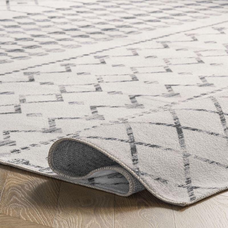 Eco-Friendly Gray Synthetic 8' x 10' Easy-Care Area Rug