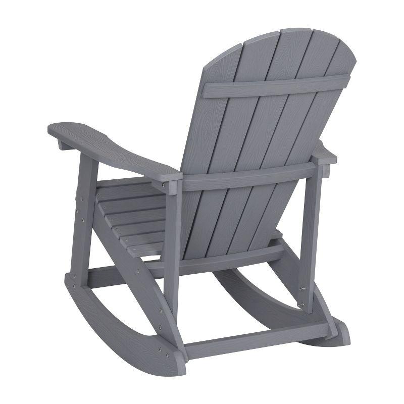 Flash Furniture Savannah All-Weather Poly Resin Wood Adirondack Rocking Chair with Rust Resistant Stainless Steel Hardware