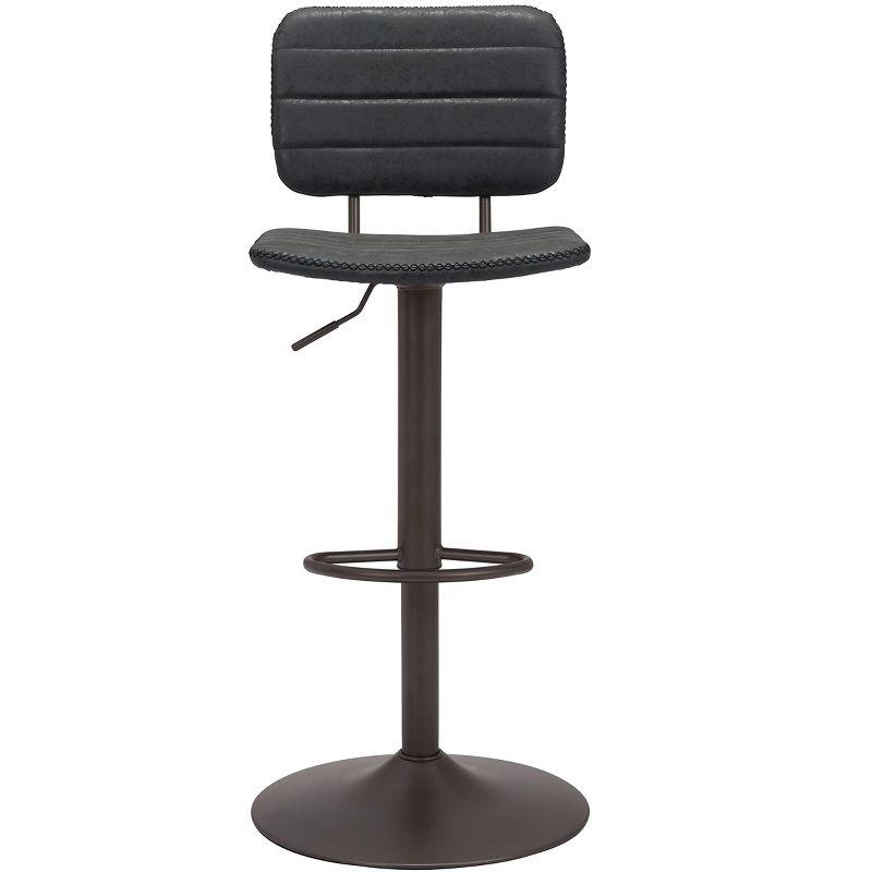 Zuo Holden Barstool Vintage Black & Dark Bronze