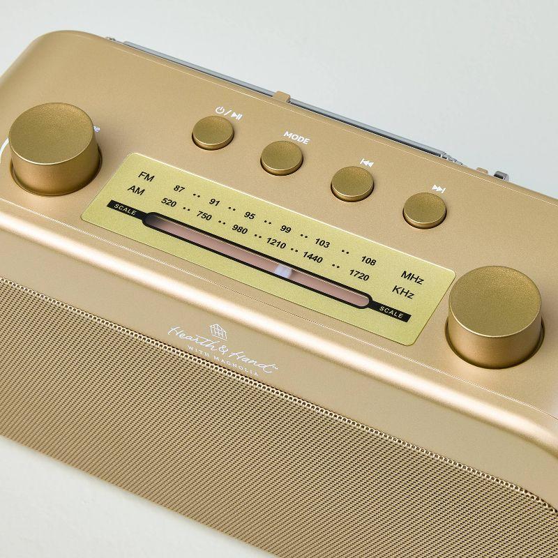 Portable Brass Finish AM/FM Bluetooth Radio - Hearth & Hand™ with Magnolia