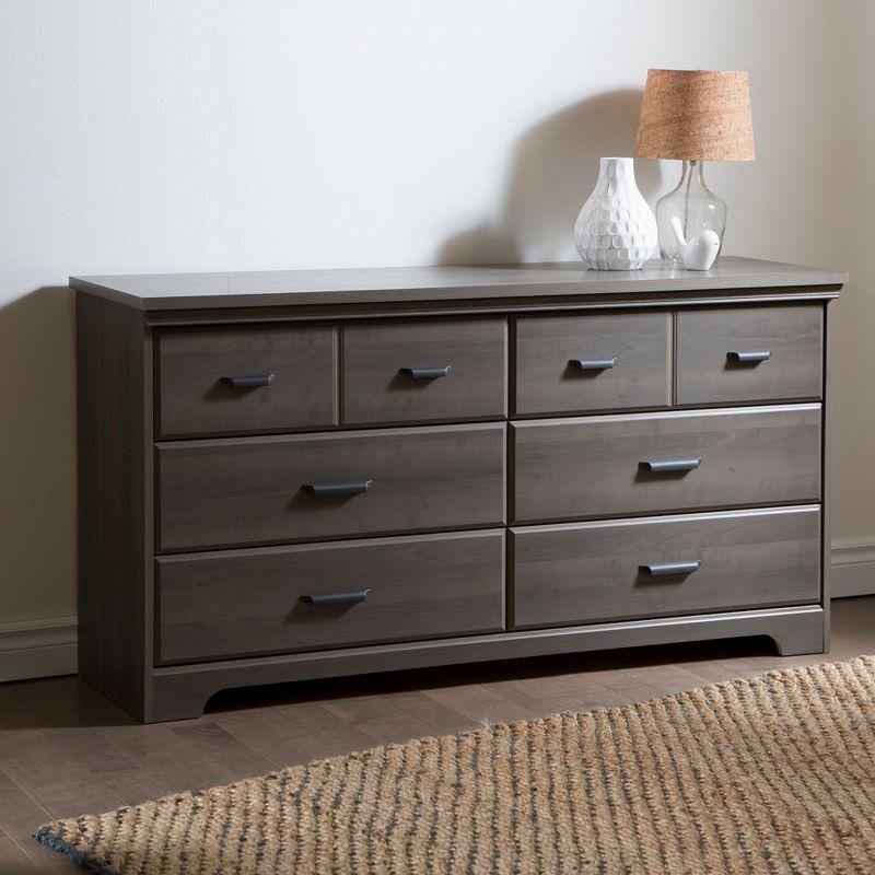 Cottage Charm Gray Maple 6-Drawer Double Dresser with Soft Close