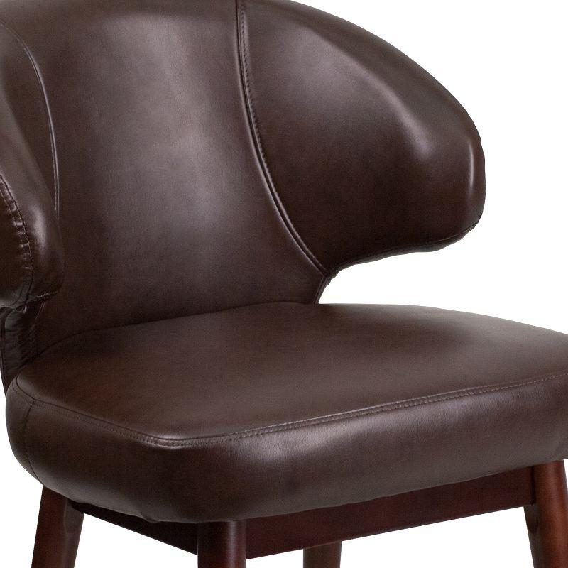 Flash Furniture Comfort Back Series Brown LeatherSoft Side Reception Chair with Walnut Legs