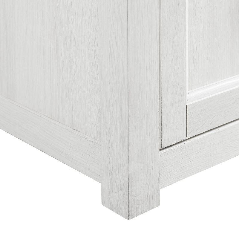 Crosley Camden Corner TV Stand for TVs up to 50" Whitewash: Mid-Century Modern Entertainment Center with Adjustable Shelves