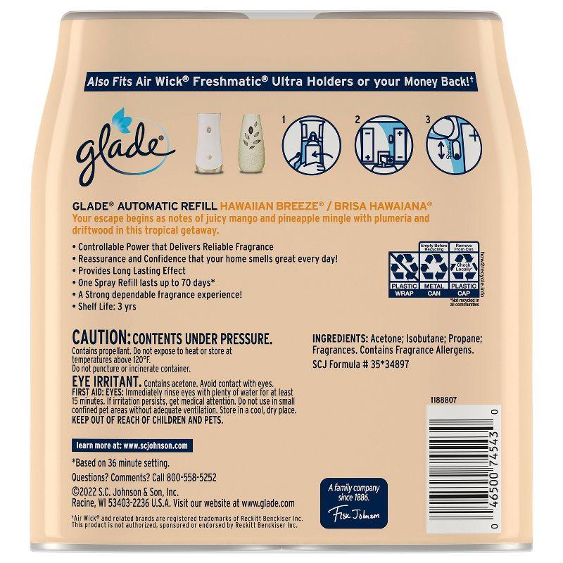 Glade Automatic Spray Air Freshener - Hawaiian Breeze - 12.4oz/2pk