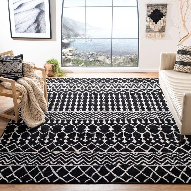 Tulum TUL270 Power Loomed Area Rug - Black/Ivory - 8'x10' - Safavieh.